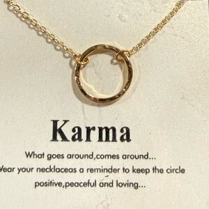 Gold Karma Circle Necklace